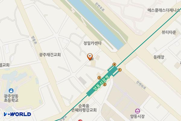 양동주민센터 위치 지도 — 전남광주통합특별시 서구 천변좌로 222번길 3-2(양동)
