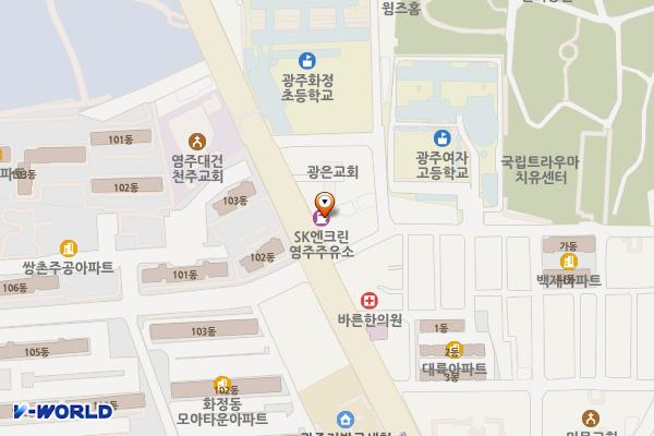 염주주유소 위치 지도 — 전남광주통합특별시 서구 월드컵4강로 120(화정동)