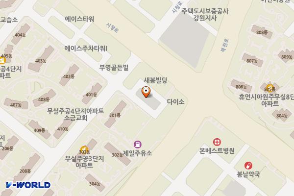 행복주차장 위치 지도 — 강원특별자치도 원주시 무실동 1642-8