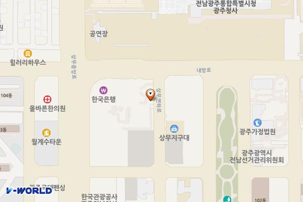 한국은행광주전남본부 위치 지도 — 전남광주통합특별시 서구 상무중앙로126(치평동)
