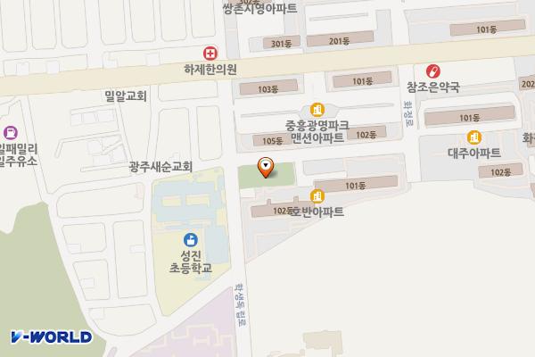 학생독립(구.백일) 위치 지도 — 전남광주통합특별시 서구 학생독립로 11 (화정동)