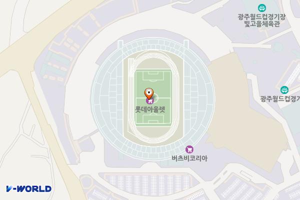 롯데아울렛광주월드컵점 위치 지도 — 전남광주통합특별시 서구 금화로 240(풍암동)