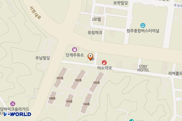 AJ파크원주단계점주차장 위치 지도 — 강원특별자치도 원주시 서원대로 156-1