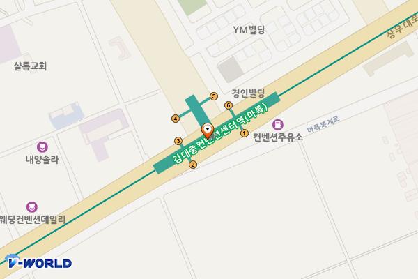 김대중컨벤션센터역(지하철) 위치 지도 — 전남광주통합특별시 서구 상무대로 705(마륵동)