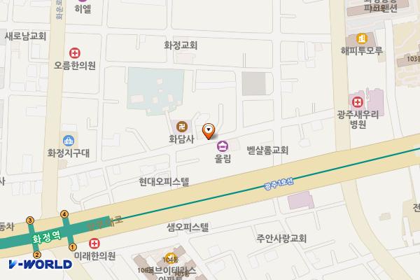 화정역(지하철) 위치 지도 — 전남광주통합특별시 서구 화정동 791