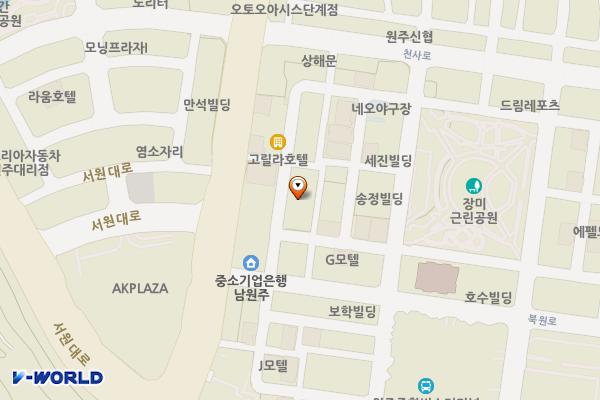 원주주차타워 위치 지도 — 강원특별자치도 원주시 장미공원길 65