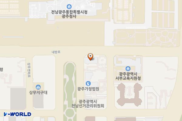 광주지방법원광역등기국 위치 지도 — 전남광주통합특별시 서구 시청로106(치평동)