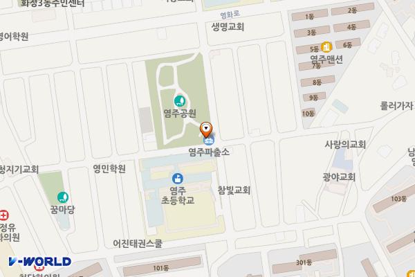 염주파출소 위치 지도 — 전남광주통합특별시 서구 염화로 134번길 18(화정동)