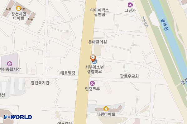 광천치안센타 위치 지도 — 전남광주통합특별시 서구 죽봉대로 118(광천동)
