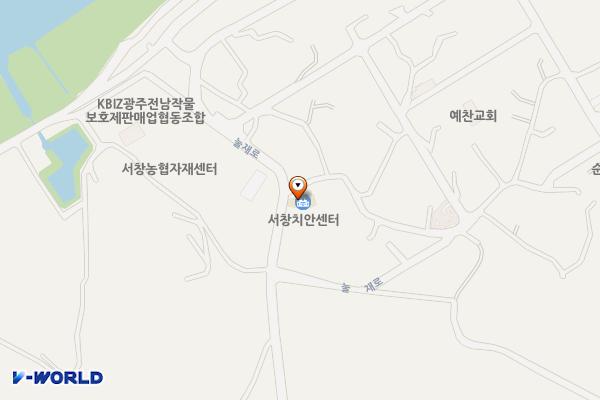 서창치안센타 위치 지도 — 전남광주통합특별시 서구 눌재로 258(서창동)