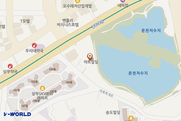 아트빌(아트블럭) 위치 지도 — 전남광주통합특별시 서구 마륵복개로147(치평동)