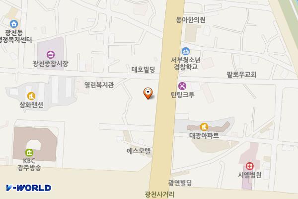 서광주농협 위치 지도 — 전남광주통합특별시 서구 죽봉대로 107 (광천동)