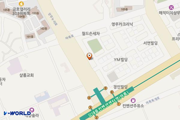 파로스빌딩 위치 지도 — 전남광주통합특별시 서구 상무누리로14(치평동)