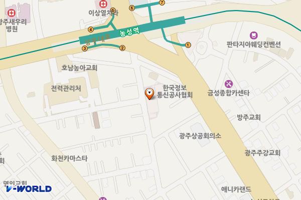 예일교회 위치 지도 — 전남광주통합특별시 서구 대남대로487번길11(농성동)