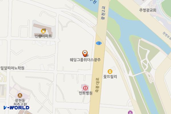 위더스웨딩 위치 지도 — 전남광주통합특별시 서구 죽봉대로153(광천동)