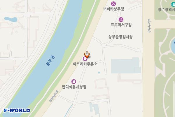 (주)아프리카주유소 위치 지도 — 전남광주통합특별시 서구 천변좌하로 168 (치평동)