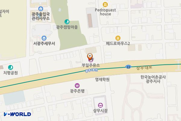 부일주유소 위치 지도 — 전남광주통합특별시 서구 상무대로 933 (쌍촌동)