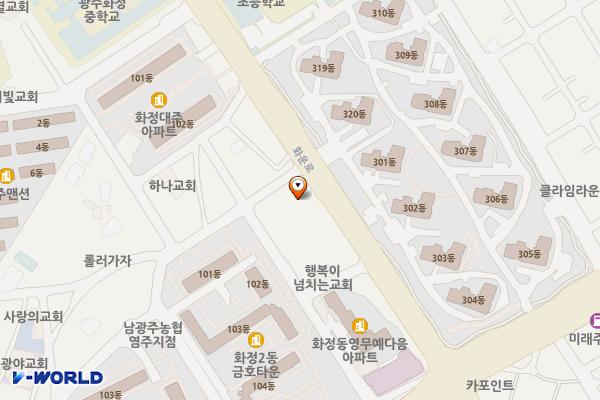 다담식자재마트 위치 지도 — 전남광주통합특별시 서구 화운로19(화정동)
