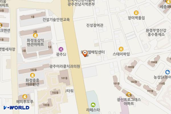 우리self주유소 위치 지도 — 전남광주통합특별시 서구 죽봉대로 24 (농성동)