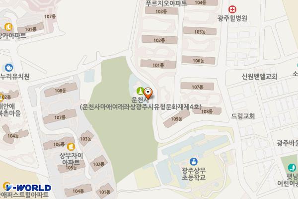 운천사 위치 지도 — 전남광주통합특별시 서구 금호운천길 85-15