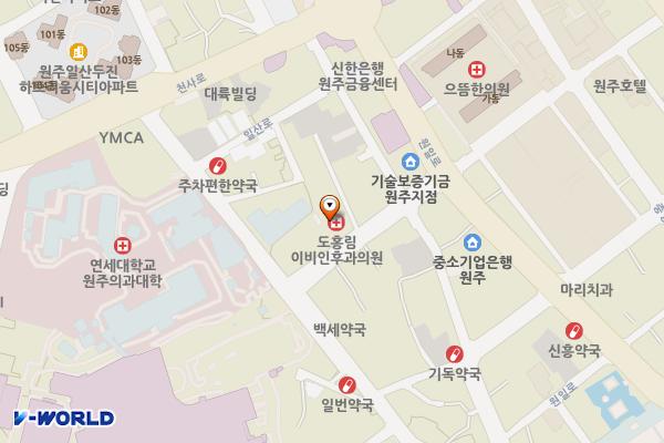 친절주차장 위치 지도 — 강원특별자치도 원주시 일산동 162-22