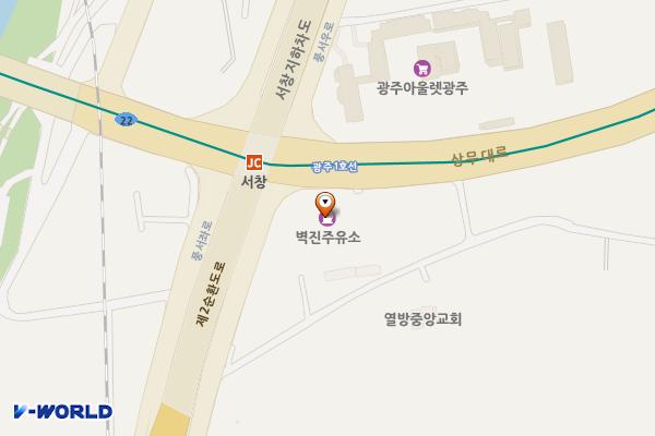 gs칼텍스 벽진주유소 위치 지도 — 전남광주통합특별시 서구 상무대로 616(벽진동)