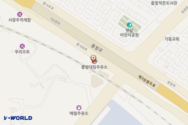 풍암대림주유소 위치 지도 — 전남광주통합특별시 서구 풍서좌로 83 (매월동)