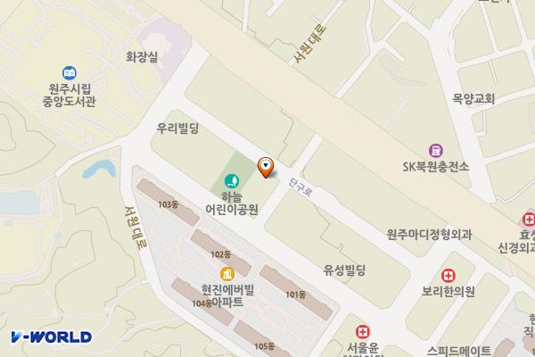 아울렛 주차장 위치 지도 — 강원특별자치도 원주시 단구로 354-17