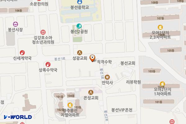 참숯구이 고기세상 위치 지도 — 전남광주통합특별시 남구 봉선1로 72