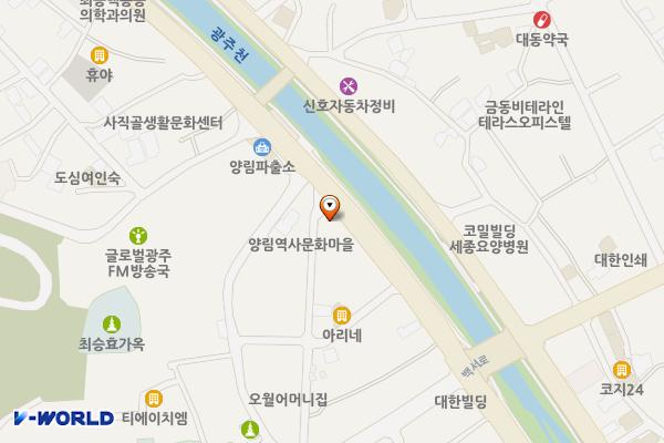 어메이징 아프리카 위치 지도 — 전남광주통합특별시 남구 천변좌로 420