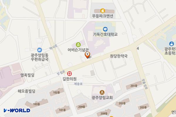 양림전통맛집 위치 지도 — 전남광주통합특별시 남구 양림로 59