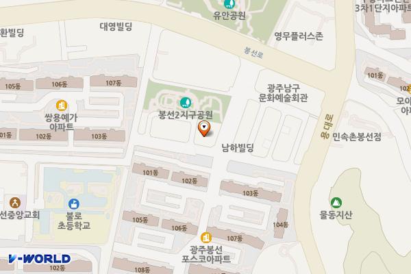 성현빌딩 위치 지도 — 전남광주통합특별시 남구 효사랑길 12