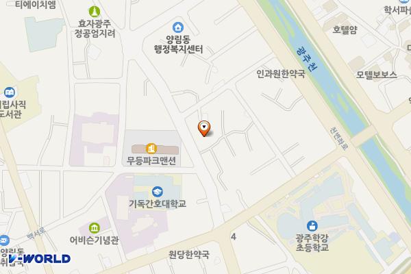 양림펭귄마을협동조합(달콩이휴게소) 위치 지도 — 전남광주통합특별시 남구 오기원안길 3