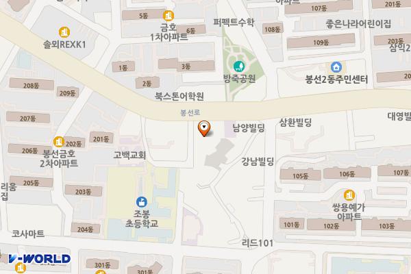 엔젤빌딩 위치 지도 — 전남광주통합특별시 남구 봉선로 152