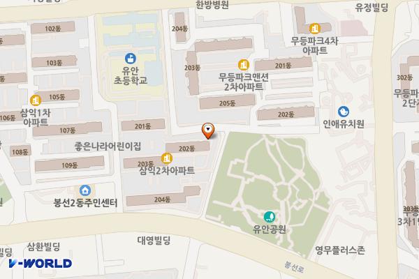 봉선삼익2차아파트관리사무소 위치 지도 — 전남광주통합특별시 남구 봉선로175번길 6