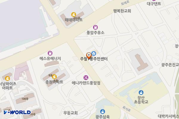 우정자원 위치 지도 — 전남광주통합특별시 남구 회서로 9