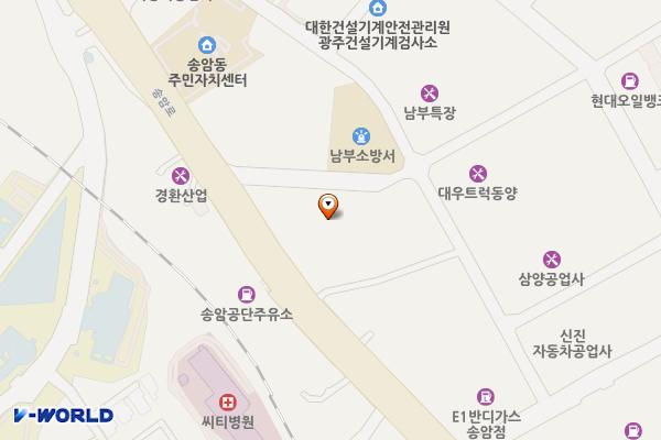 대양자동차공업사 위치 지도 — 전남광주통합특별시 남구 송암로 52