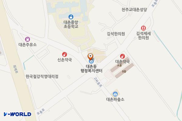 대촌동행정복지센터 위치 지도 — 전남광주통합특별시 남구 포충로 591