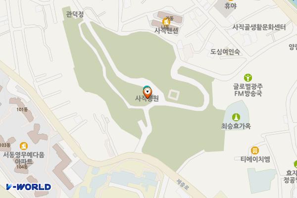 사직공원 사직탑 위치 지도 — 전남광주통합특별시 남구 사직길 49