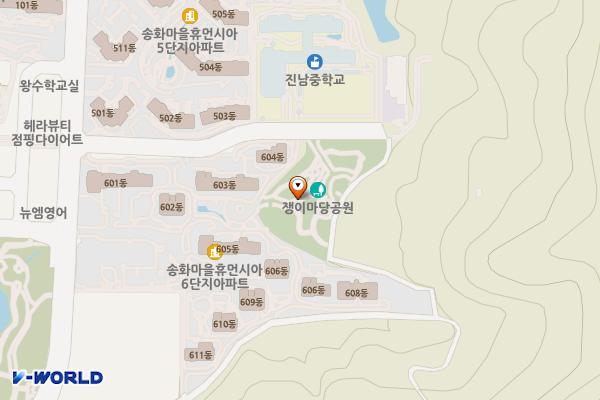 쟁이마당어린이공원 위치 지도 — 전남광주통합특별시 남구 노대동 834