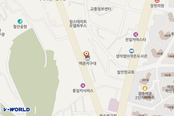 백운지구대 위치 지도 — 전남광주통합특별시 남구 월산로 30