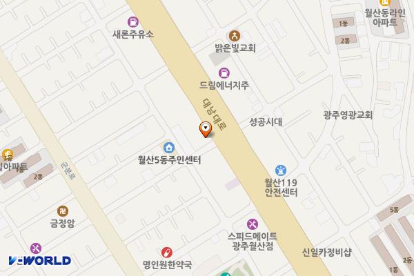 대원주유소 위치 지도 — 전남광주통합특별시 남구 대남대로 329