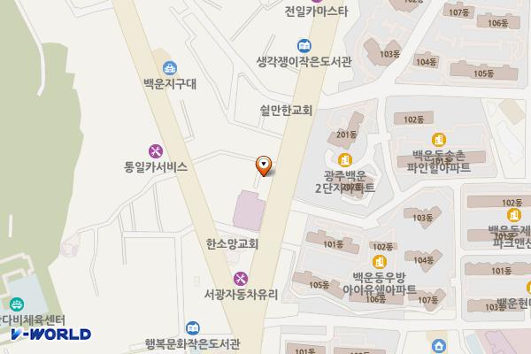 늘푸른주유소 위치 지도 — 전남광주통합특별시 남구 독립로 69