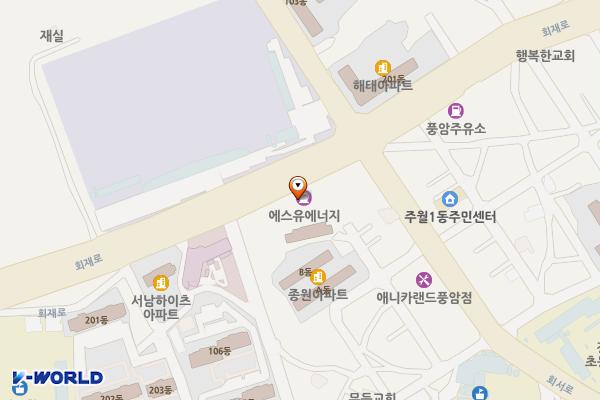 남선석유㈜구도일주유소 위치 지도 — 전남광주통합특별시 남구 회재로 1190