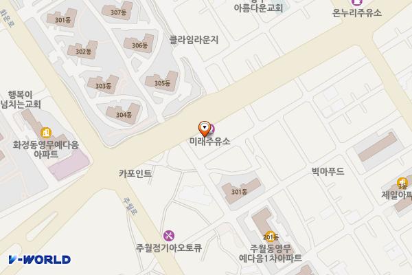 미래주유소 위치 지도 — 전남광주통합특별시 남구 금화로 380