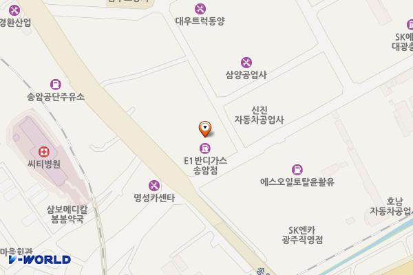 반디가스 송암점 위치 지도 — 전남광주통합특별시 남구 송암로 28