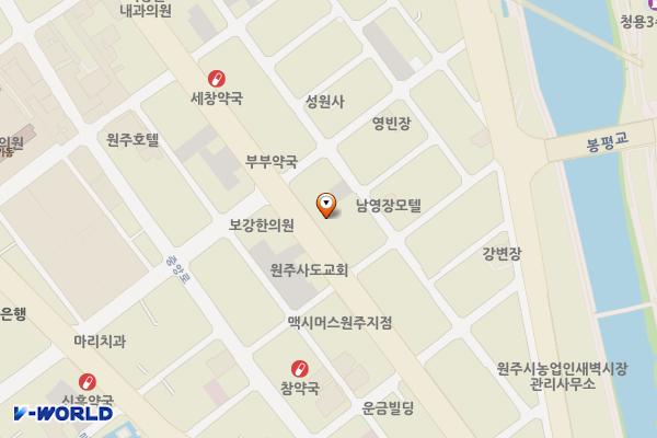 금성주차장 위치 지도 — 강원특별자치도 원주시 평원로 44