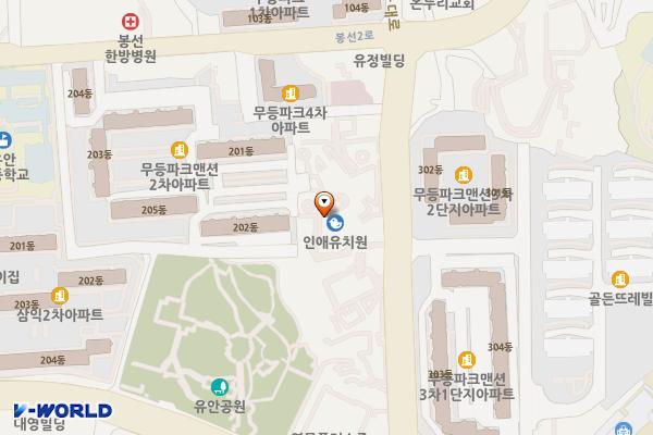 인애종합사회복지관 위치 지도 — 전남광주통합특별시 남구 용대로 91