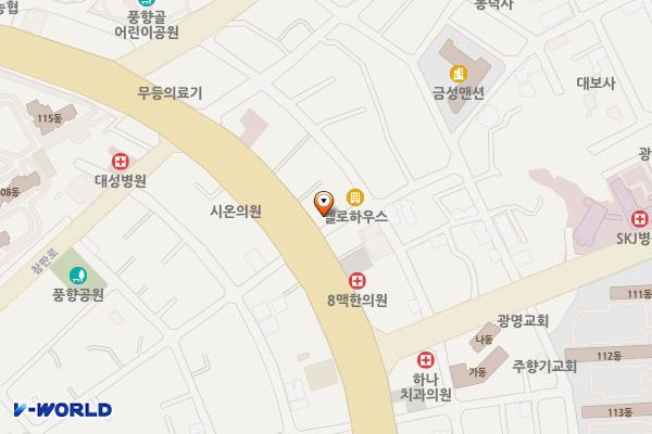 기아오토큐풍향점 위치 지도 — 전남광주통합특별시 북구 필문대로 105(풍향동)