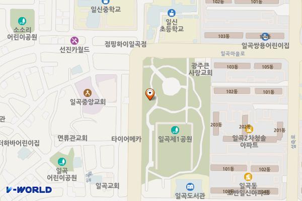 일곡제1근린공원(사무실옆)上 위치 지도 — 전남광주통합특별시 북구 일곡택지로 88 (일곡동)